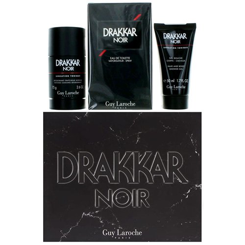 GUY LAROCHE DRAKKAR NOIR 3 PCS GIFT SET FOR MEN - FragranceCart.com